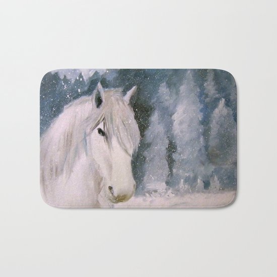 White Horse Bath Mat