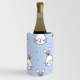 Easter pattern with little cute bunnies faces Wine Chiller
