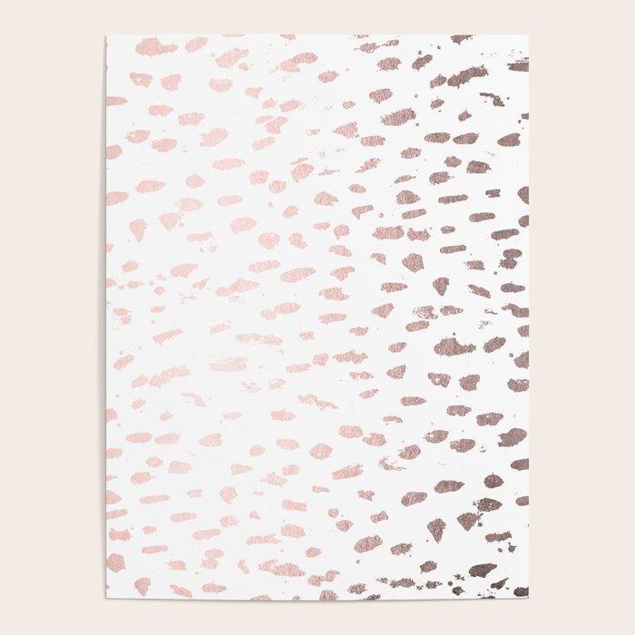 Rose Gold Spots on White Poster by Simple Luxe by Nature Magick Society6