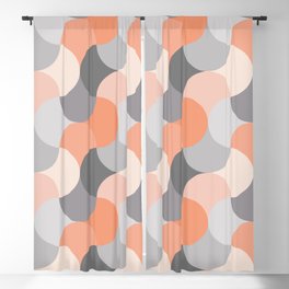 Pink and grey waves Blackout Curtain