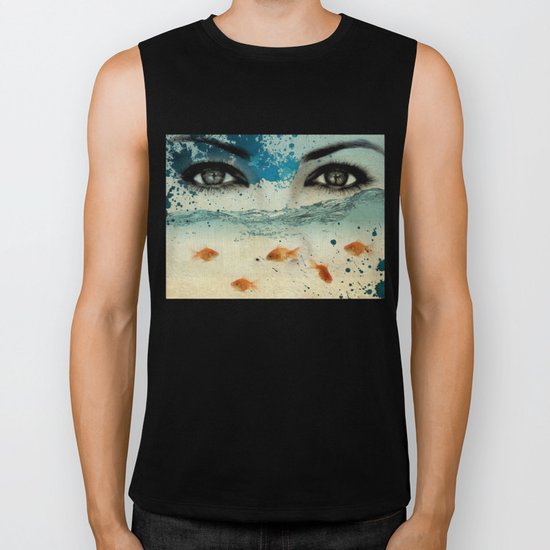 tear in the ocean Biker Tank