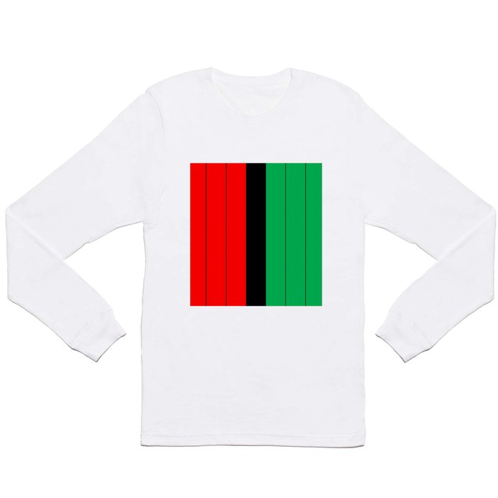 Kwanzaa Red Black Green Stripes Long Sleeve T Shirt