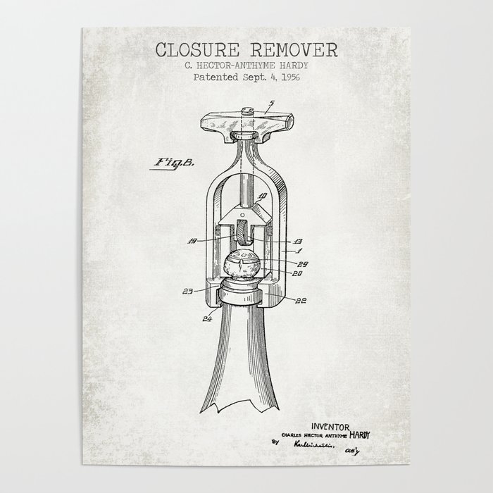 Corkscrew old patent Poster