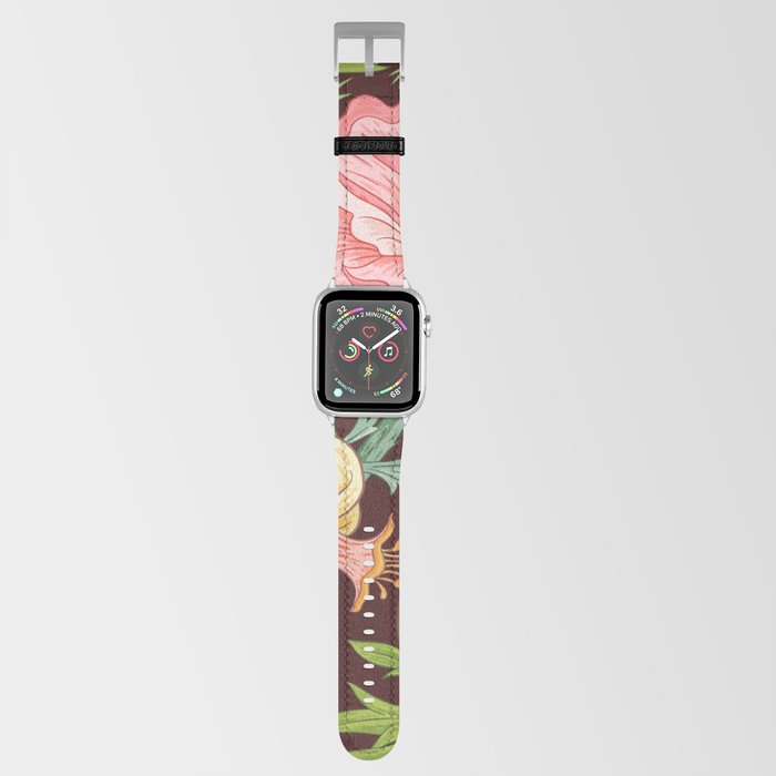 Floral Seamless pattern, background with In art nouveau style, vintage, old, retro style. Colored vintage illustration..  Apple Watch Band