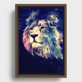 Galaxy Lion : Deep Pastels Framed Canvas