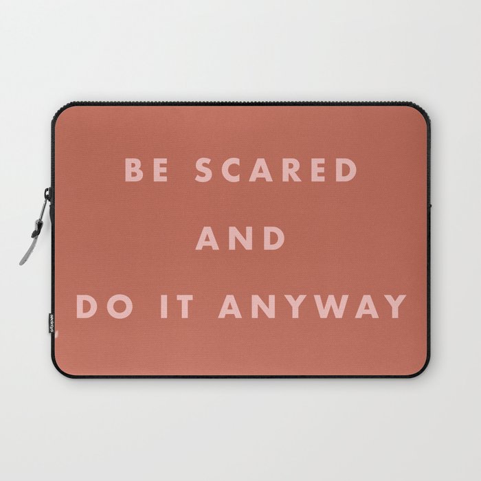 Inspirational Bravery Quote in Terra Cotta Laptop Sleeve