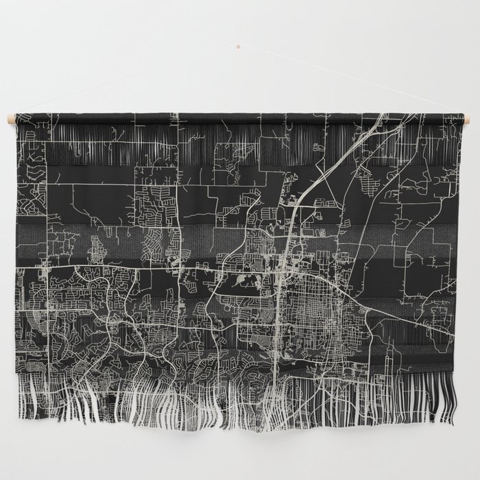 McKinney - Black and White City Map Wall Hanging