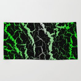 Cracked Space Lava - Green/White Beach Towel