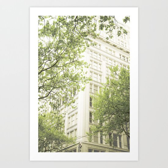 green in the grey Art Print