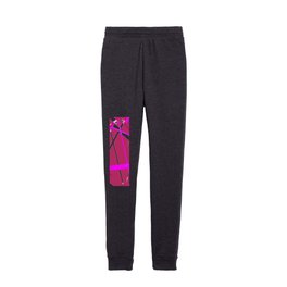 Seamless Abstract White And Pink Strips On Viva Magenta  Kids Joggers