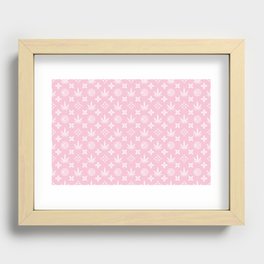 Pink Marijuana tile pattern. Digital Illustration background Recessed Framed Print