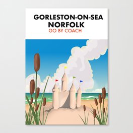 Gorleston-on-Sea Norfolk beach poster. Canvas Print