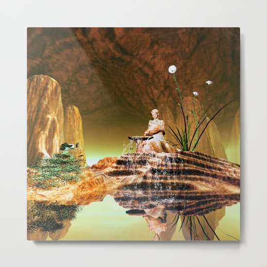 The mysterious underwater cave Metal Print