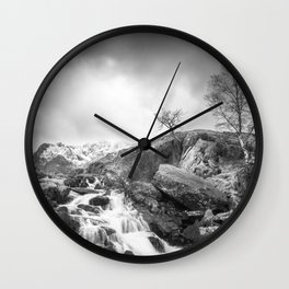 Stormy Mountains Wall Clock