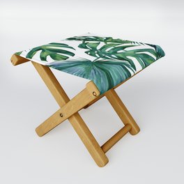 Classic Palm Leaves Tropical Jungle Green Folding Stool