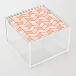 Vintage Diagonal Rectangles Light Peach Acrylic Box