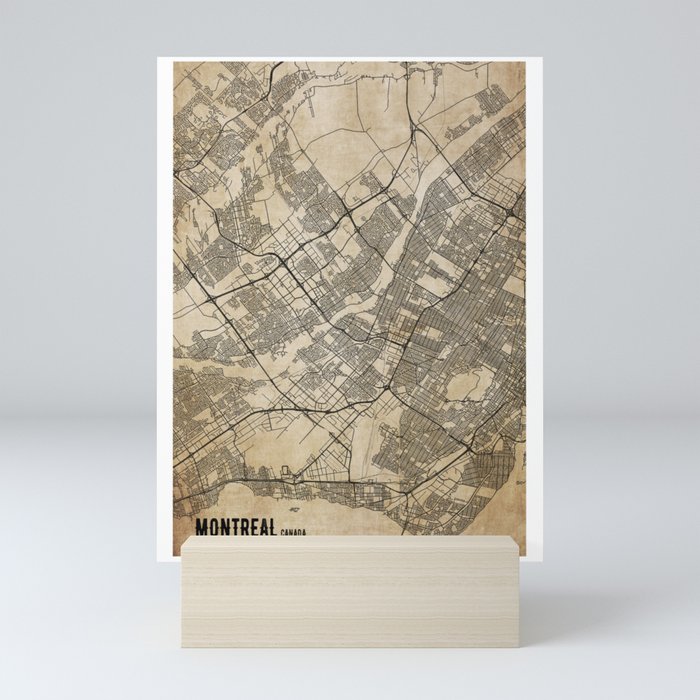 Montreal canada vintage map Mini Art Print