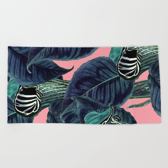 Tropical Flower Pattern #society6 #decor #buyart Beach Towel