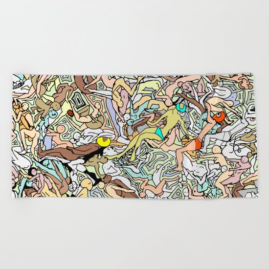 Martians Landing Beach Towel