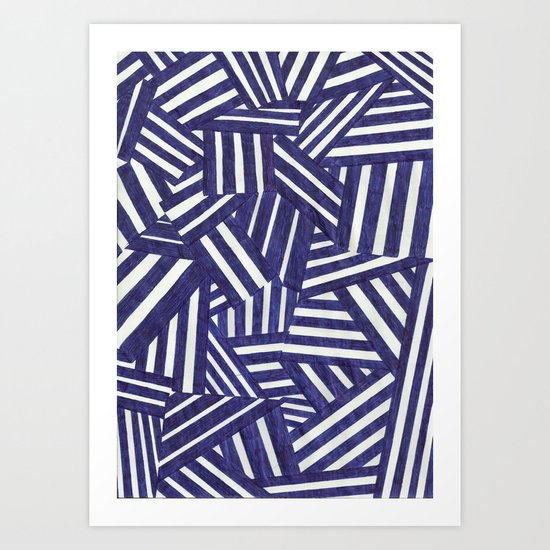 Blue and white Art Print