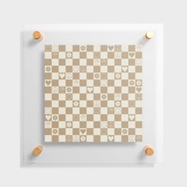 Happy Checkered pattern neutral Floating Acrylic Print