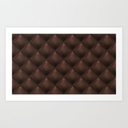 Seamless luxury dark chocolate brown pattern and background. Genuine Leather. Vintage illustration Art Print