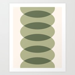 Modern Geometric Shapes 2 in Sage Green Art Print