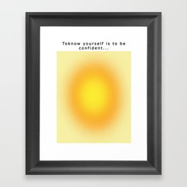  Healing With Orange and Yellow Aura Gradient Ombre Sombre Abstract Framed Art Print