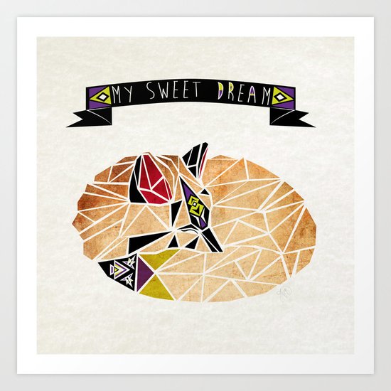 sweet dream fox Art Print