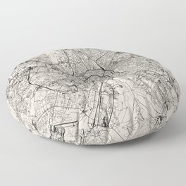 France, Toulouse Authentic Map Floor Pillow