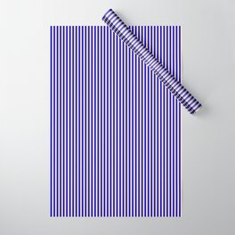 [ Thumbnail: Blue and Beige Colored Pattern of Stripes Wrapping Paper ]