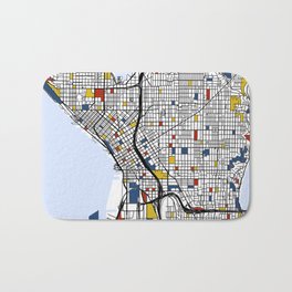 Seattle Mondrian Bath Mat | Graphic Design, Architecture, Illustration, Abstract 