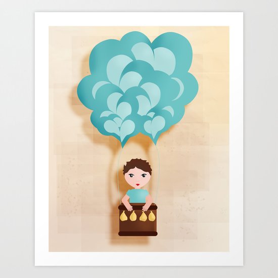 Flotando con mi imaginación Art Print