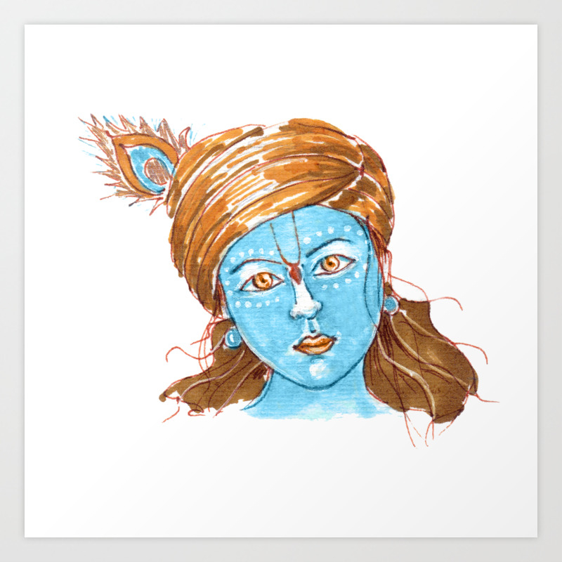 Lord Krishna Painting From Russia Art Print By Jeshta Society6