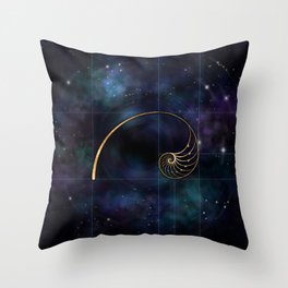 Nautilus Shell - Sacred Geometry Throw Pillow