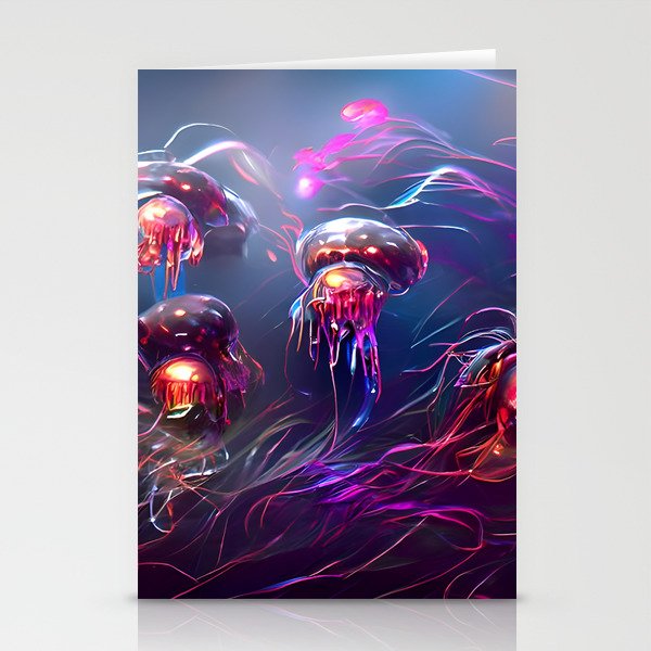 Purple Jellyfish Stationery Cards