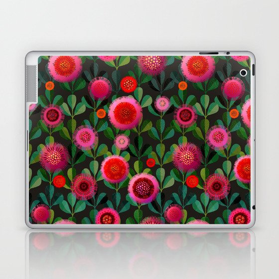 Bright Blooms Hand-Print Floral - Dark Laptop & iPad Skin