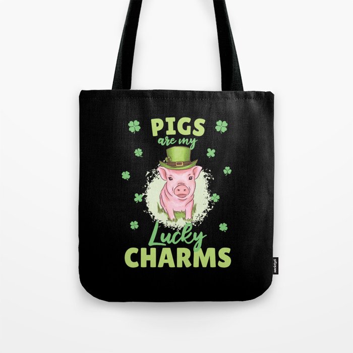 Pigs Are My Lucky Charms St Patrick's Day Tote Bag