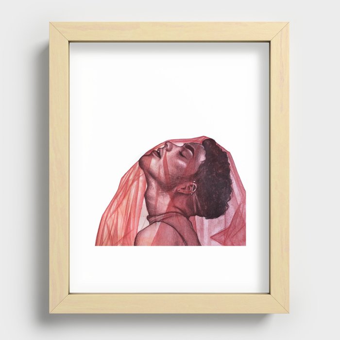 Man on fire Recessed Framed Print