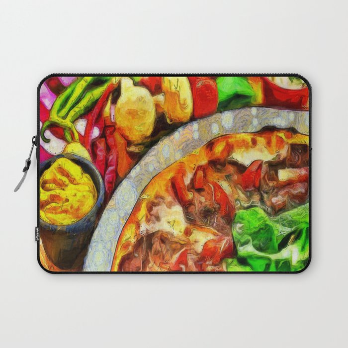 delicious pizza at the table Laptop Sleeve