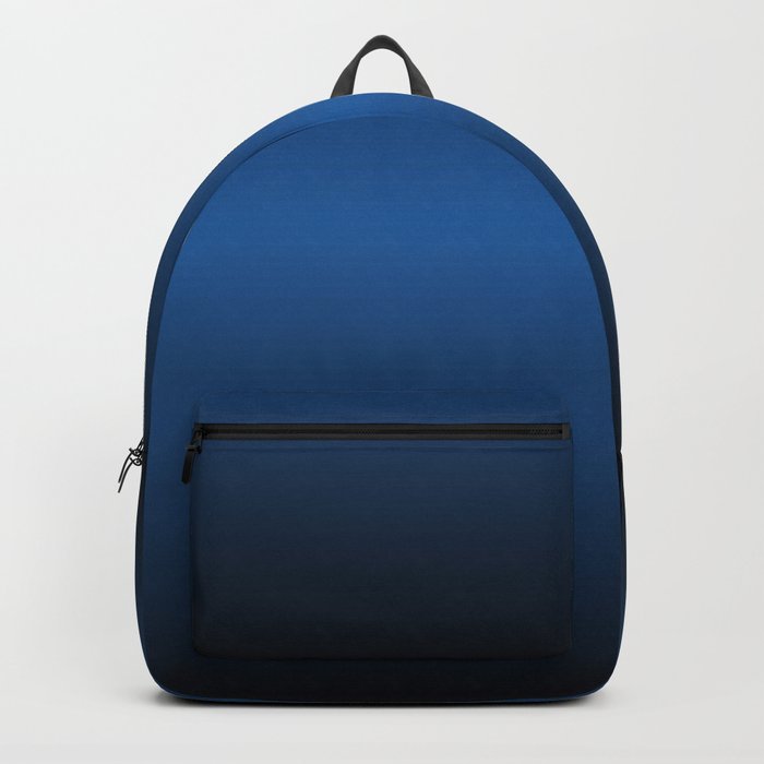 BLACK & NAVY GRADIENT. Dark Blue Ombre Pattern Backpack