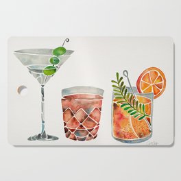 Classic Cocktails  – 1960s Watercolor Lineup Cutting Board