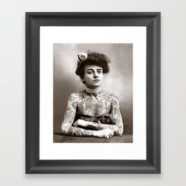 Tattooed Lady, 1907. Vintage Photo Framed Art Print