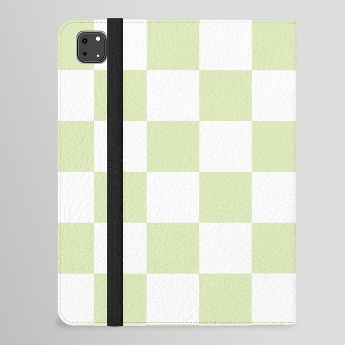 Light Green Checkerboard Pattern Palm Beach Preppy iPad Folio Case