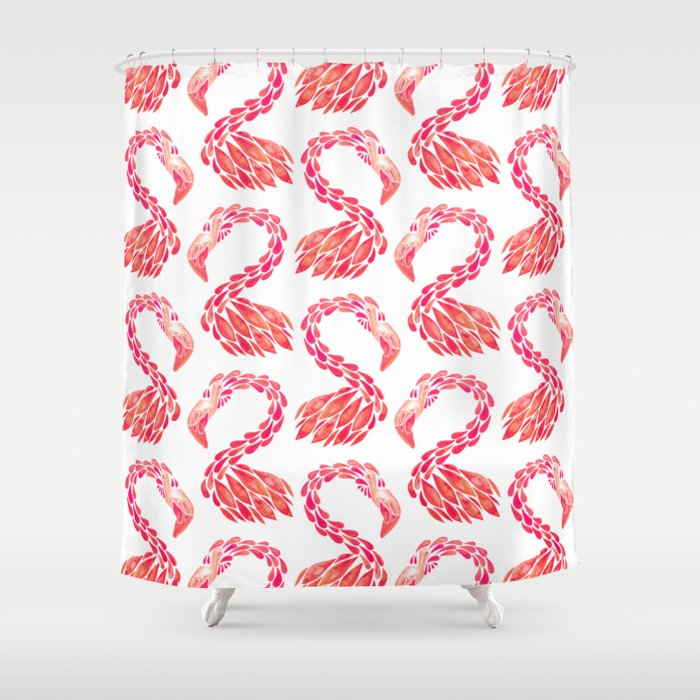 Miami Flamingo Pink Ombré Shower Curtain By Catcoq Society6