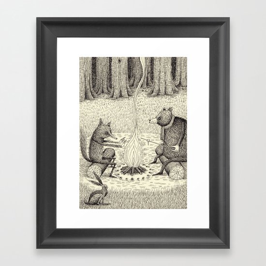 'Camp Fire' Framed Art Print
