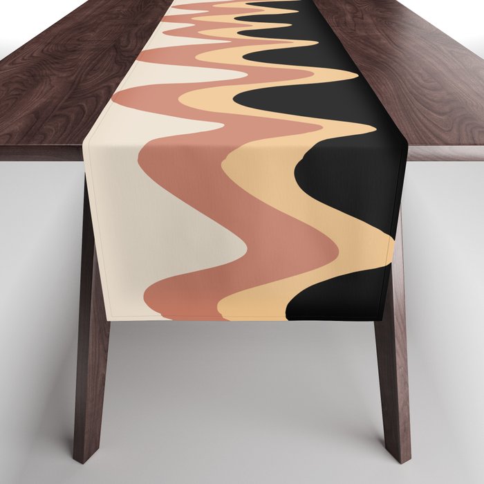 Wavy Stripes Abstract X Table Runner
