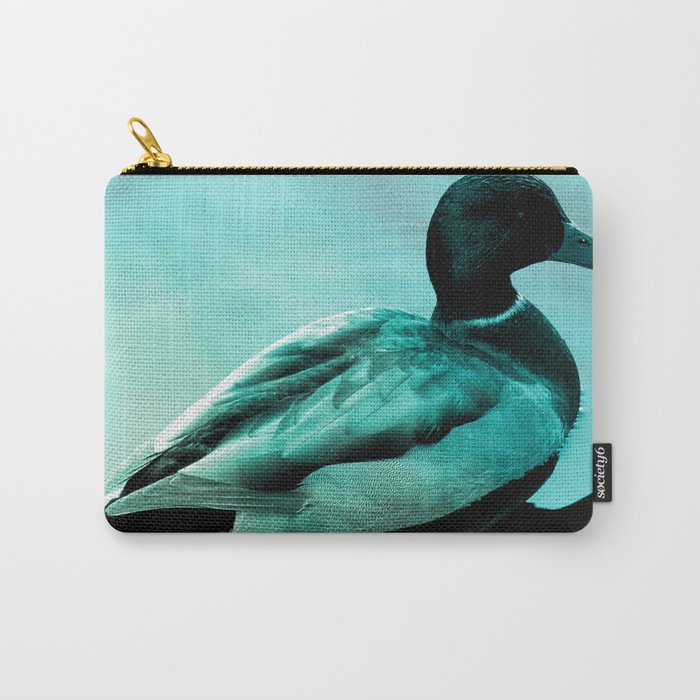 mallard duck turquoise aesthetic wildlife art altered photography Carry-All Pouch