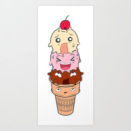 Screaming Ice Cream  Art Print