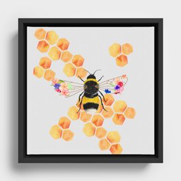 Floral HoneyComb Framed Canvas
